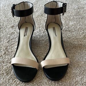 Elegant Black and Cream Women's Sandals